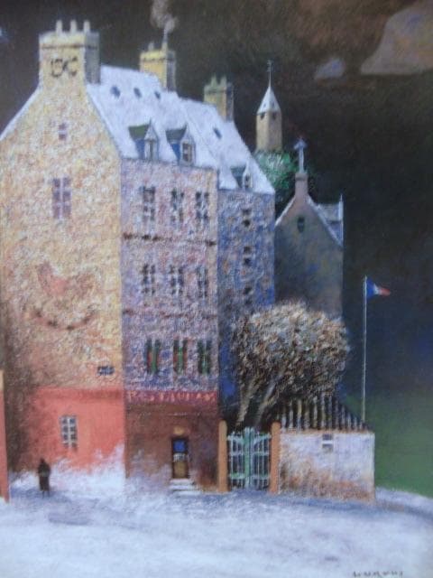 黒木邦彦、【雪のブルターニュ】、希少な画集画、新品高級額 額装付