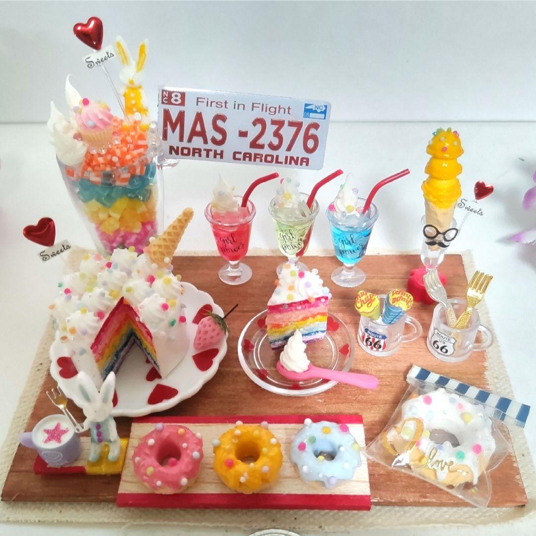 No.Ｂ228 コンフェッティケーキ　カラフルなプチアメリ感スイーツセット
