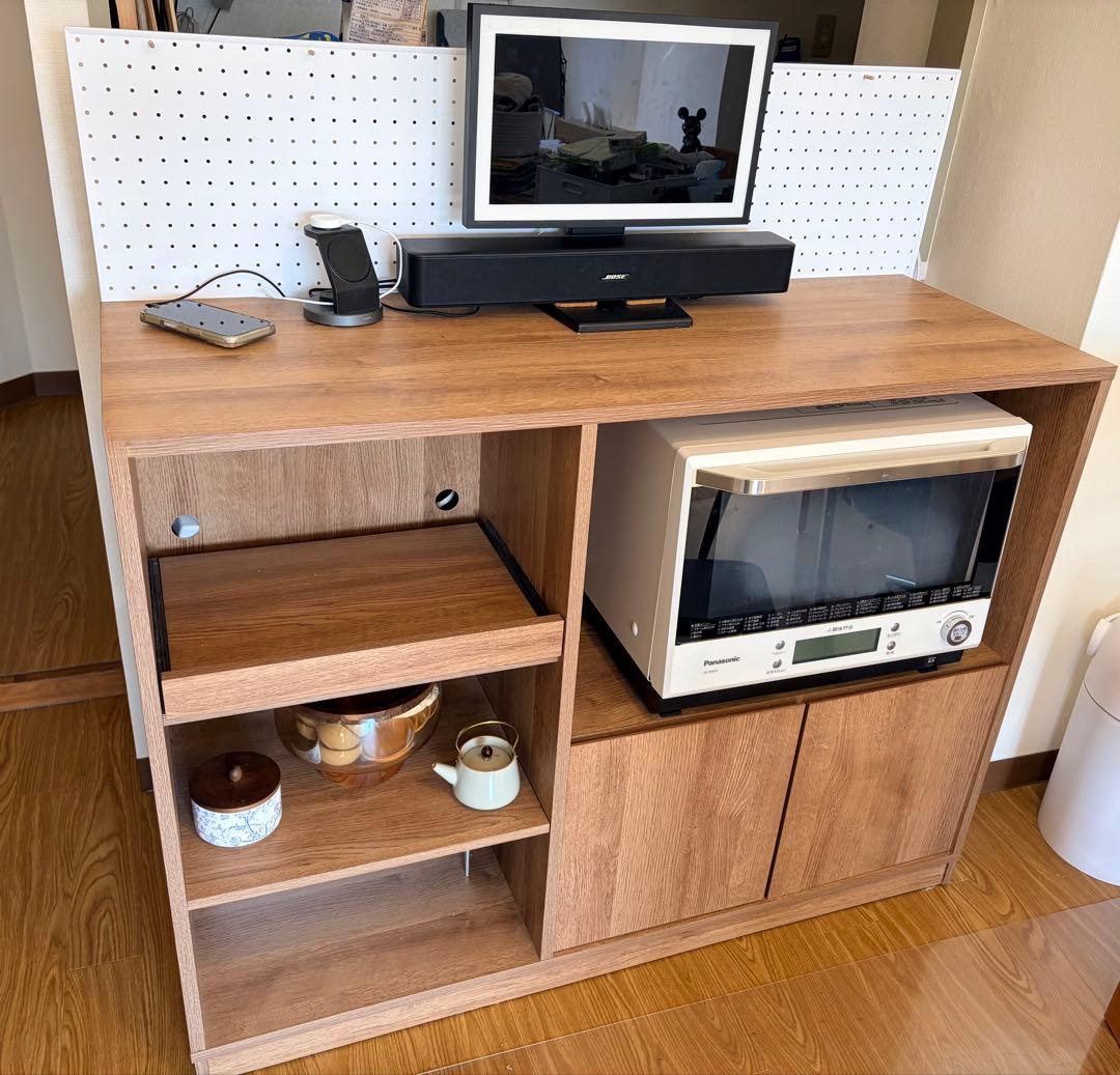 LOWYA キッチンカウンター 幅120cm｜使用1年未満｜パンチングボード付