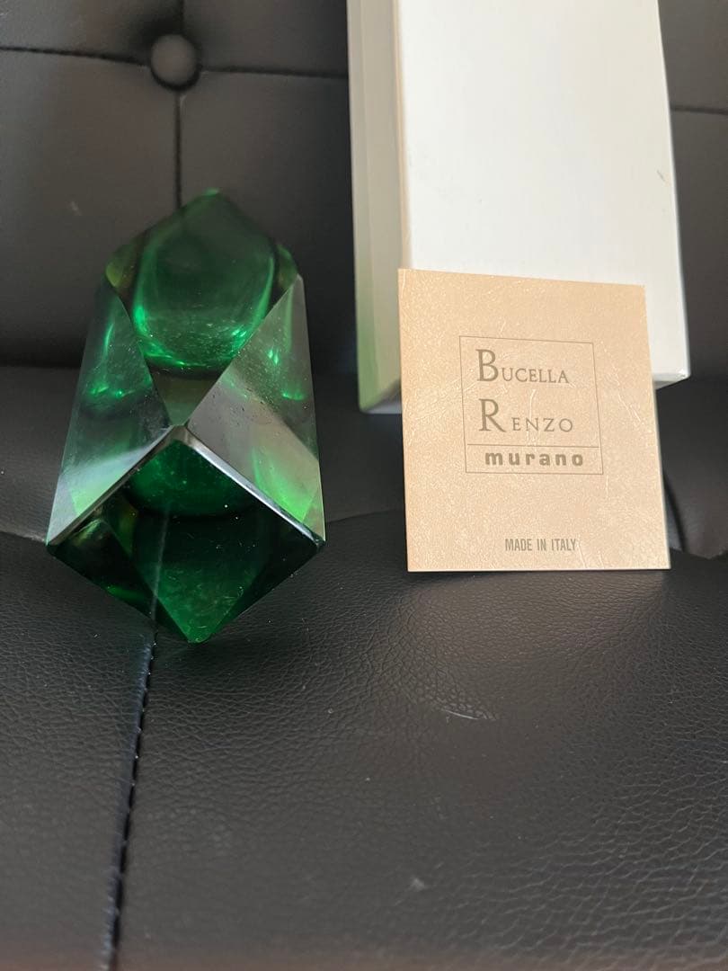 【美品】MURANO ITALY 花瓶 ムラーノガラス　ビンテージ　箱入り