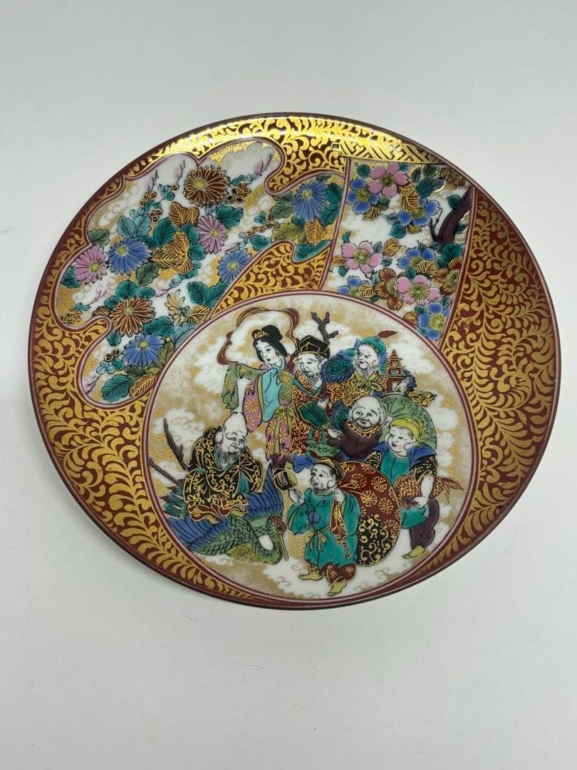 【美品】九谷焼　九谷庄三　七福神　絵皿　5枚まとめ