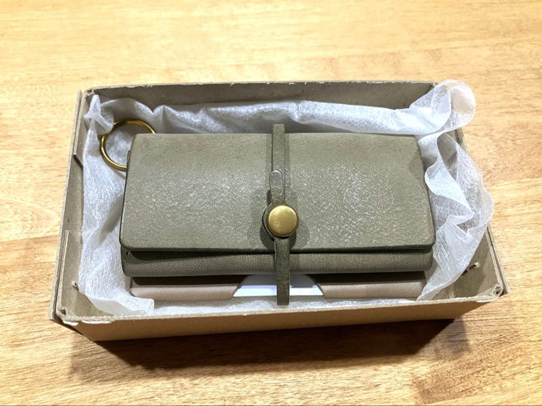 SAFUJI グレー レザー ミニ財布