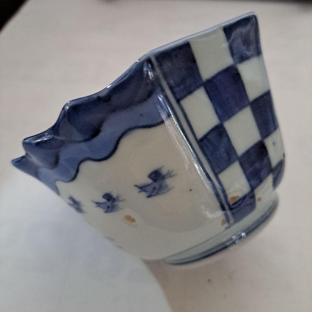 江戸中期　極上珍品　蕎麦猪口　乾隆年製　輪花貝型