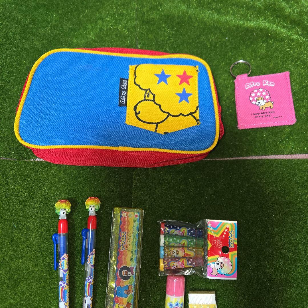 ☆新品☆ アフロ犬 文房具 ボールペン シャーペン 筆箱 消しゴム ⑦点セット
