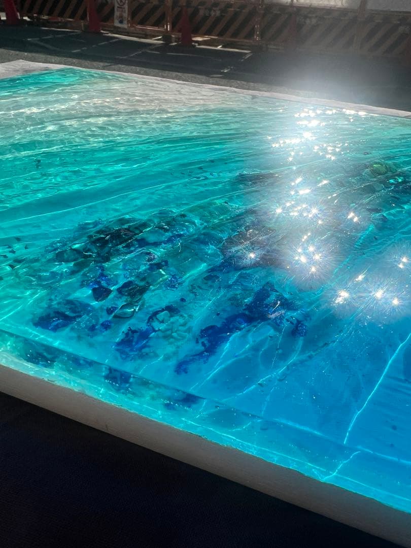 【波紋アート】Real Ocean／幻の島／42cm × 30cm／壁掛けアート