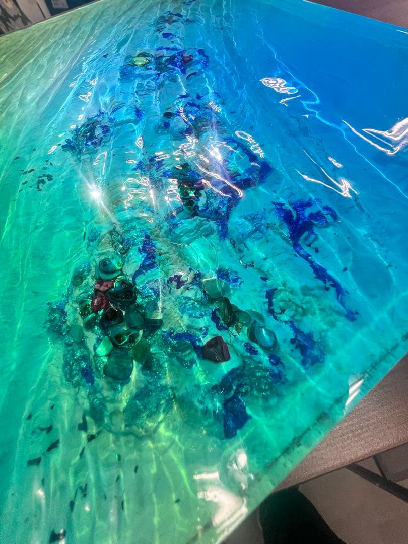 【波紋アート】Real Ocean／幻の島／42cm × 30cm／壁掛けアート