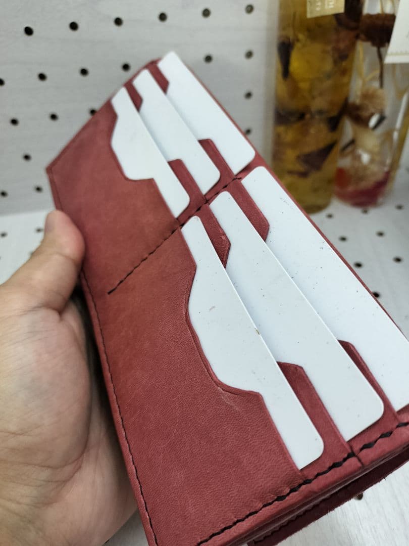 【訳あり：試作品】キャッチャー財布　本革財布　ハンドメイド　長財布