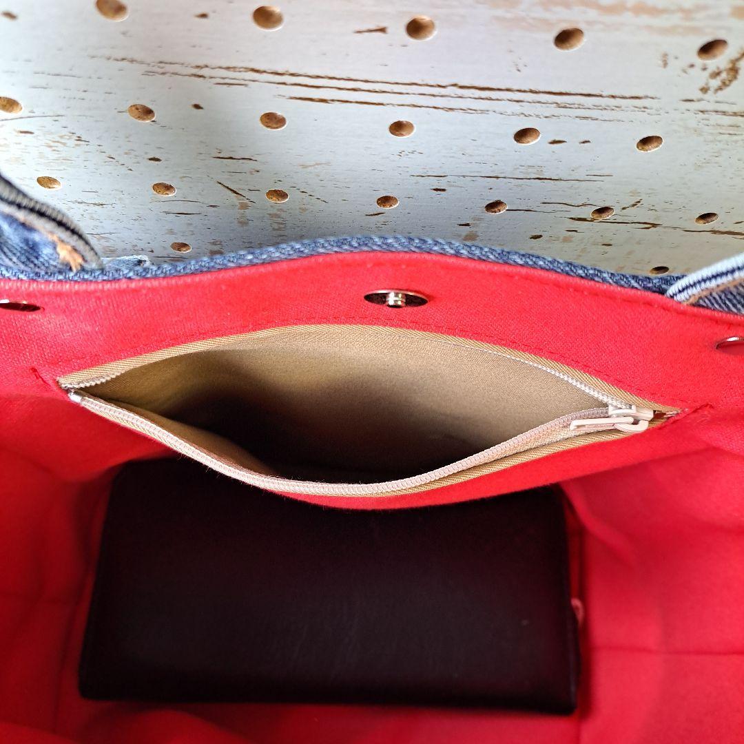 ♡*♡様 コヤンイサムチョン　ルミ　デニムリメイクフリルトートバッグ