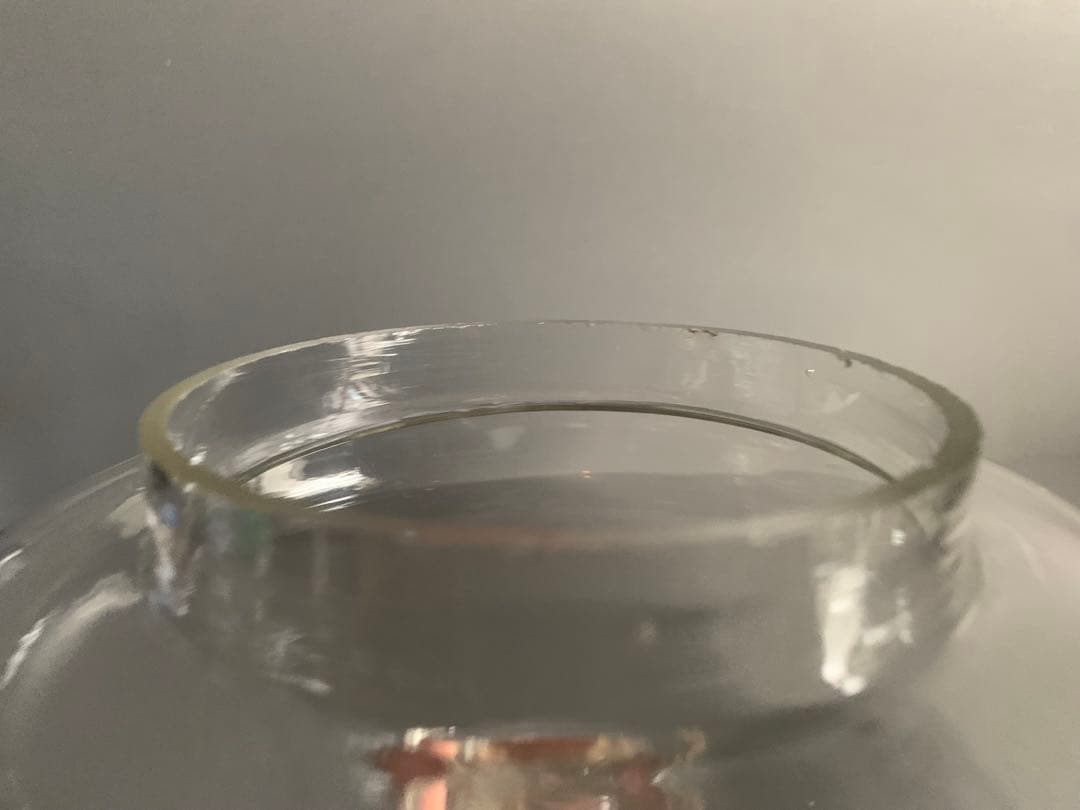 剣先 蓋付 大きい ガラス瓶 ウランガラス 戦前 駄菓子瓶 気泡硝子 脚付