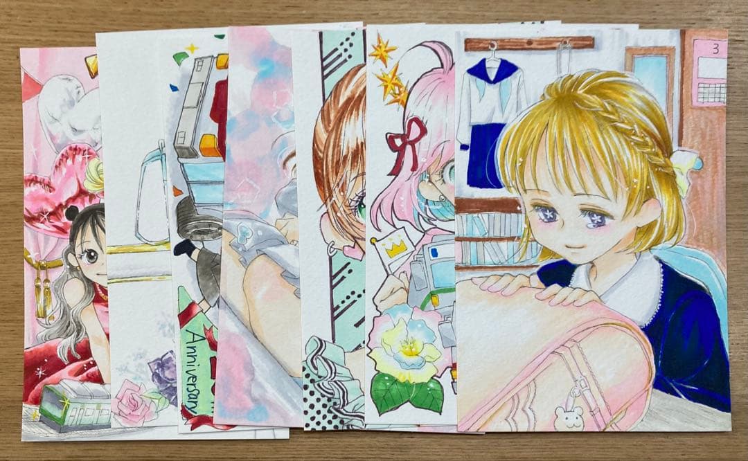 手描きイラスト7枚セット