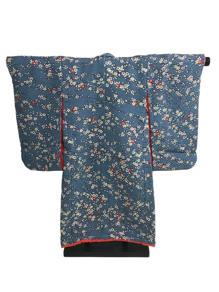 【未使用品】和人形の着物 古布 大人の着物からのリメイク 梅の衣 小紋