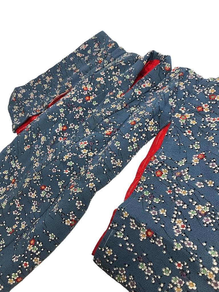 【未使用品】和人形の着物 古布 大人の着物からのリメイク 梅の衣 小紋