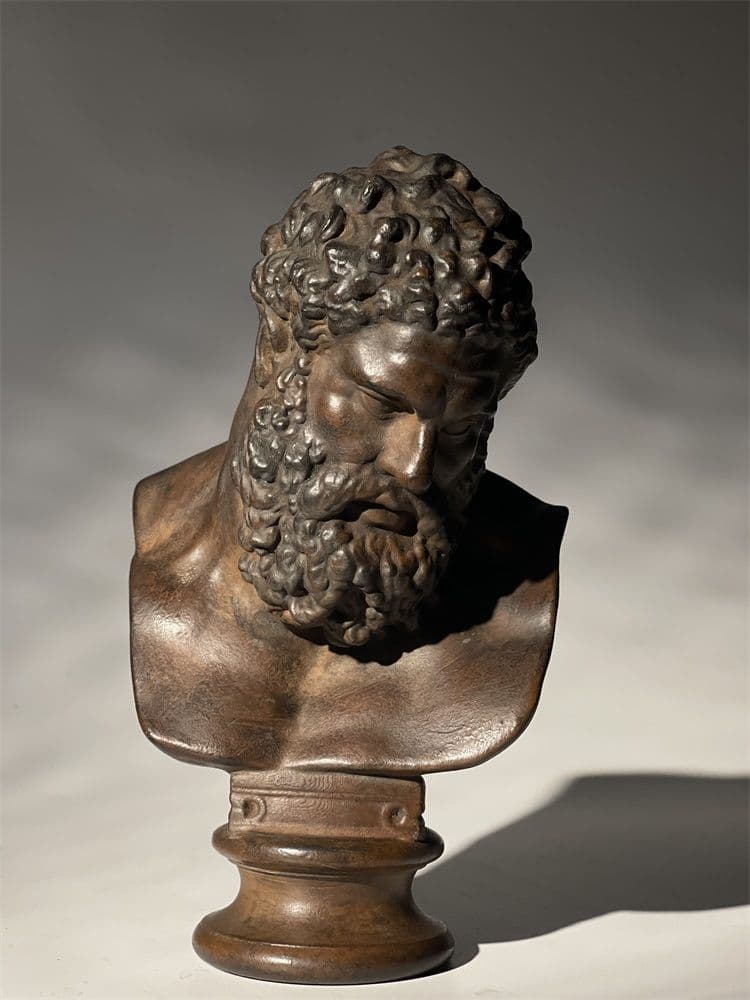 彫刻 ヘラクレス頭像 美術デッサン教具 書斎 卓上 装飾品 工芸品美術品 置物