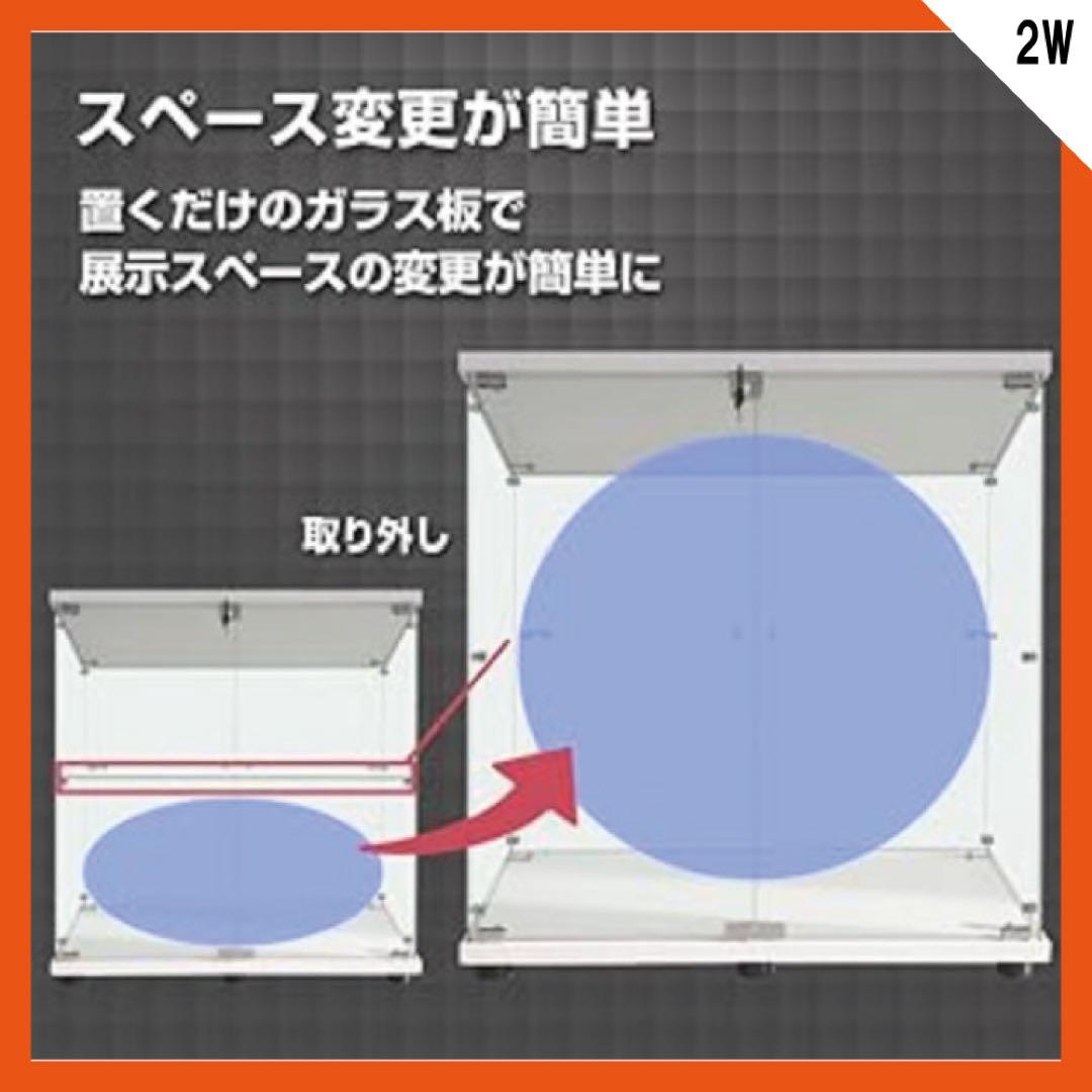 【新品】フィギュア棚　コレクションケース　ガラスディスプレイ　2段ワイド白