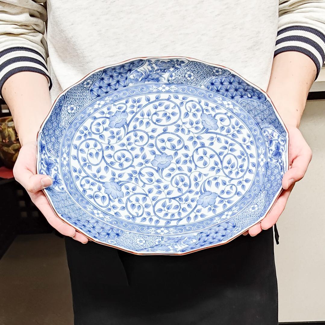 値下げ【新品・未使用】ブルーム　ネジリ祥瑞　オードブル皿　美濃焼　盛皿　龍峰窯