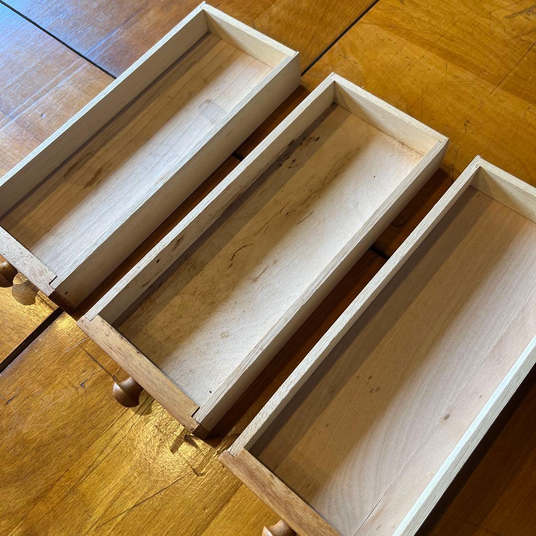 ヴィンテージ　天然木　小引き出し　レトロ　多段チェスト