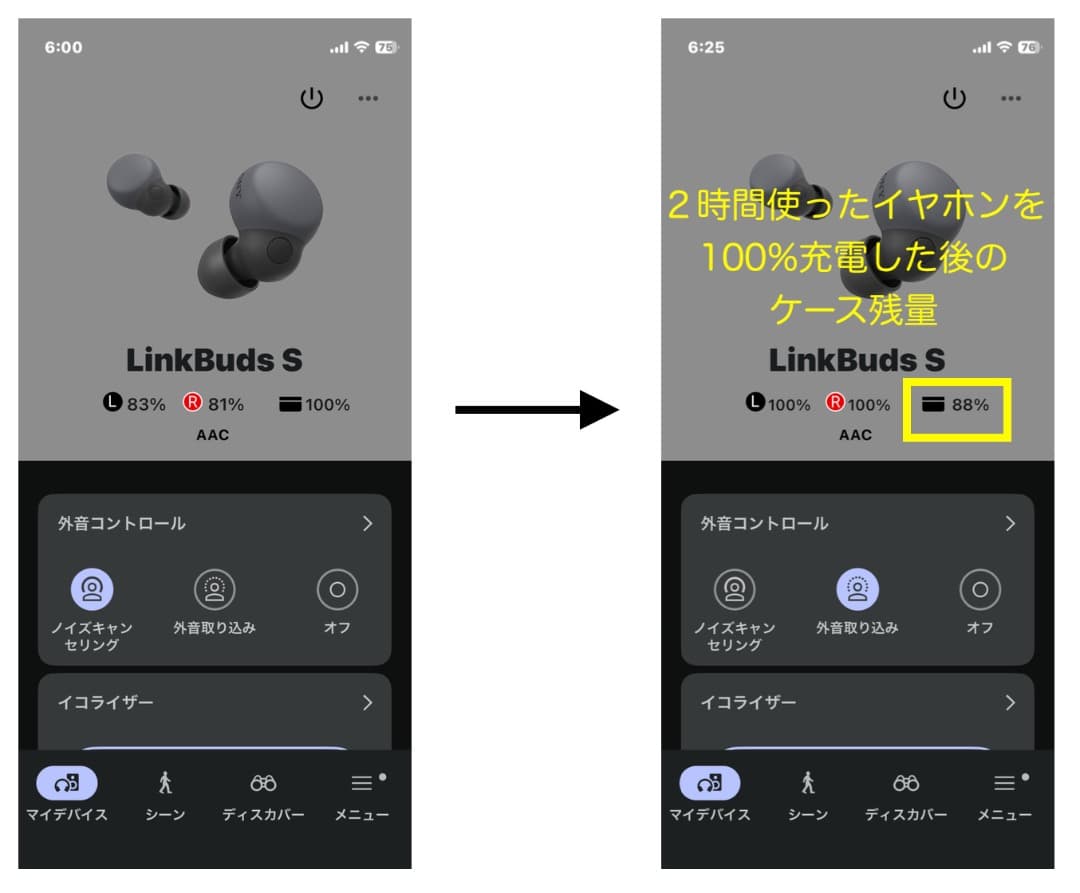 SONY LinkBuds S WF-LS900N ブラック（バッテリー交換済）