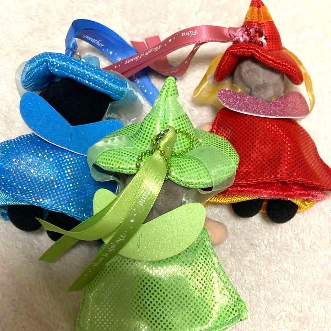 メリーウェザー　フォーナ　フローラ ぬいぐるみバッジ 眠れる森の美女 オーロラ姫