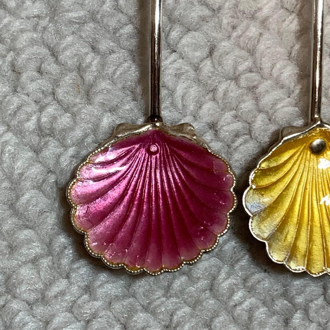 バーナード・インストーン　ギョーシエ・エナメル製　デミタススプーン　6色セット