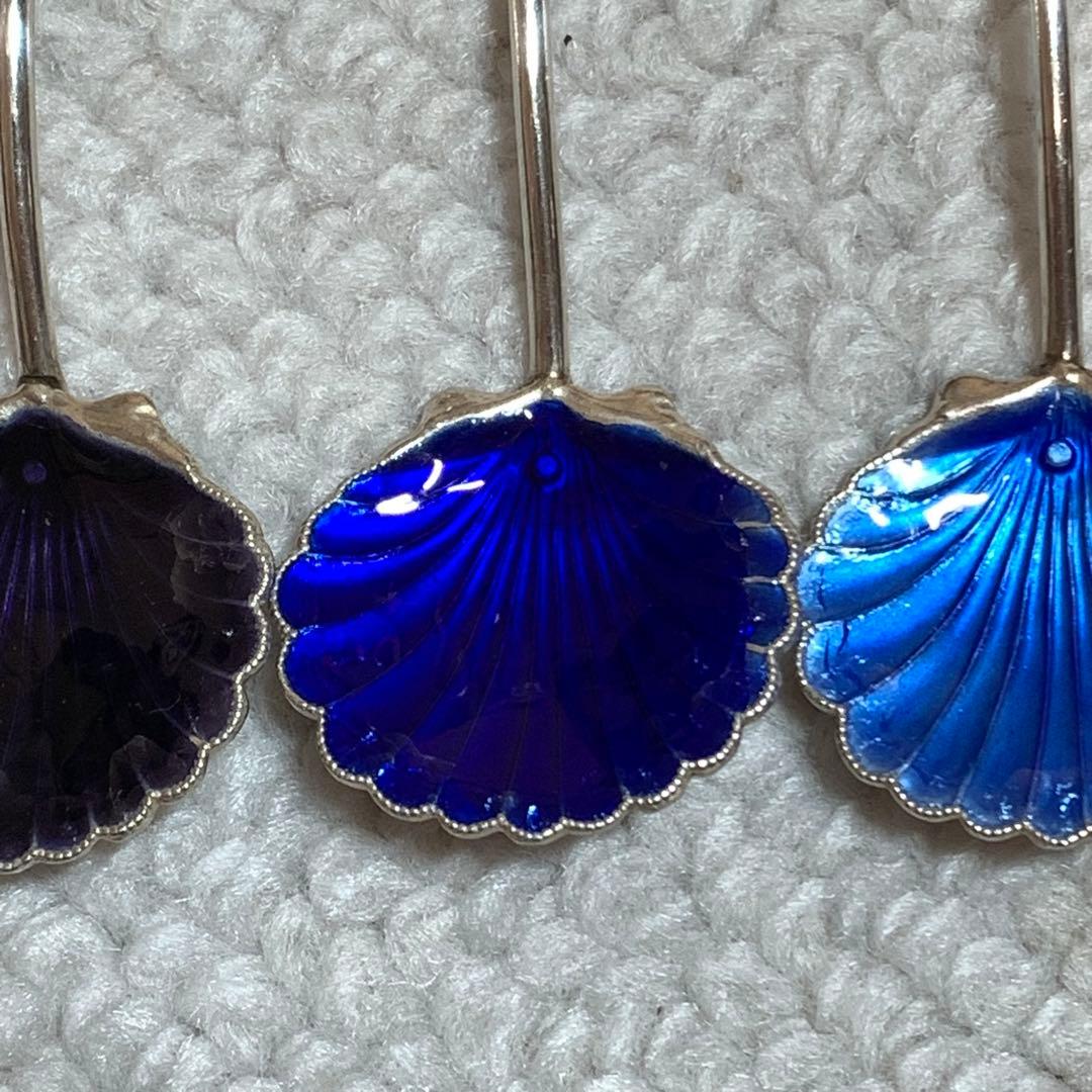 バーナード・インストーン　ギョーシエ・エナメル製　デミタススプーン　6色セット