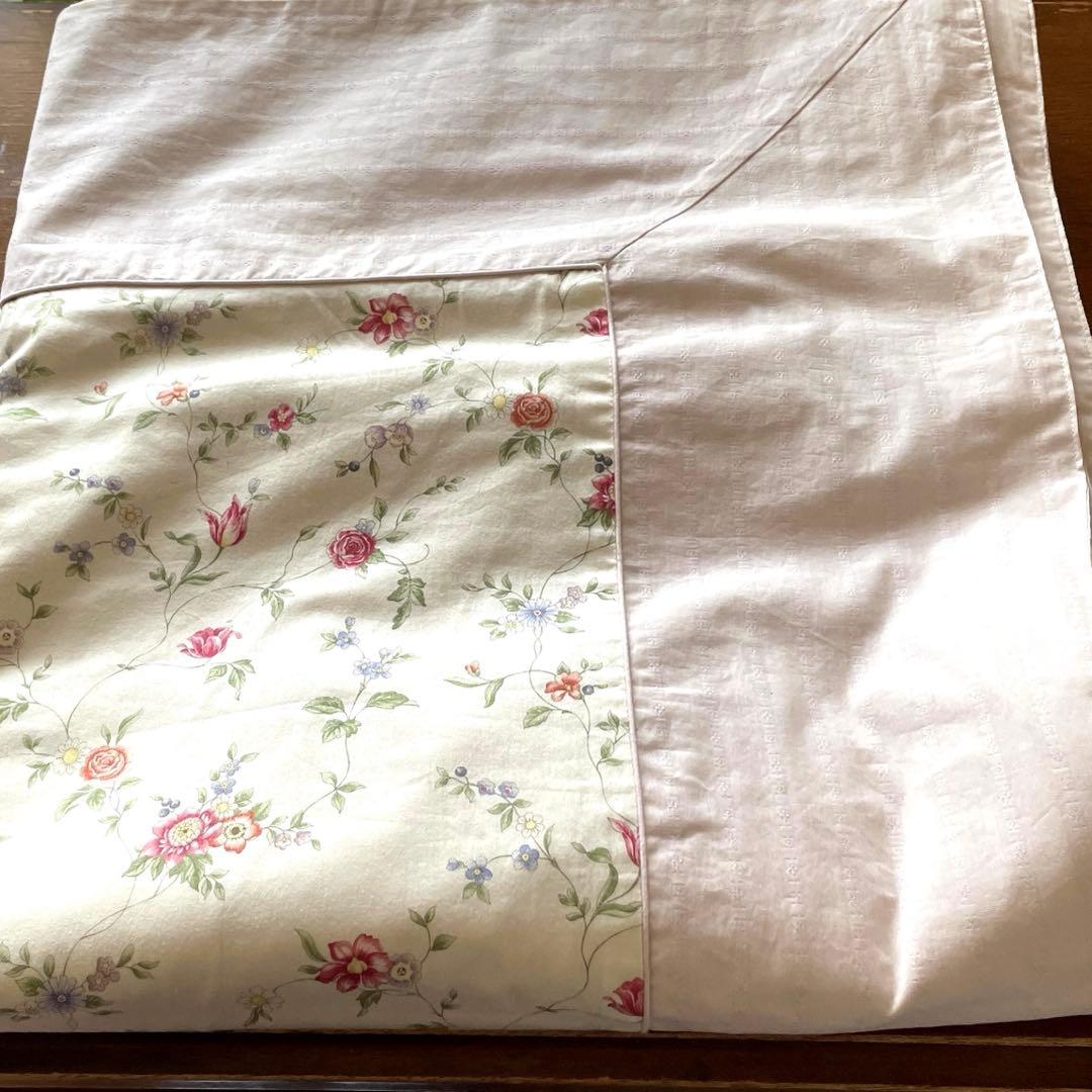  小花柄　掛け布団カバー　ダブルサイズ　中古品