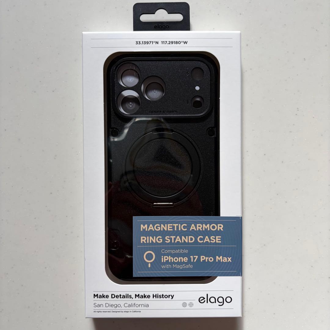 iPhone17 ProMax スマホケース MagSafe対応 回転 リング