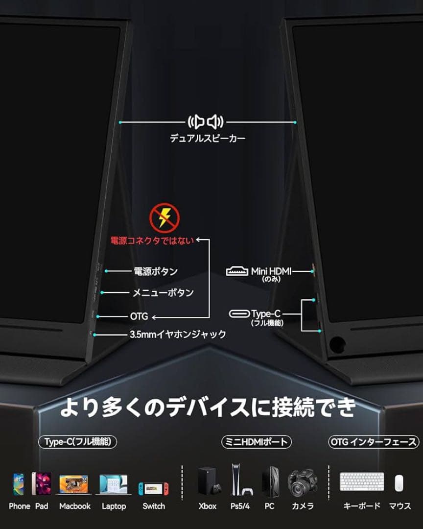 Intehill ポータブルモニター 15.6インチ　U15NA