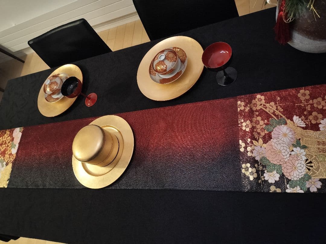 A957★逸品‼️御所車‼️ひな祭り‼️テーブルランナー2m20cm