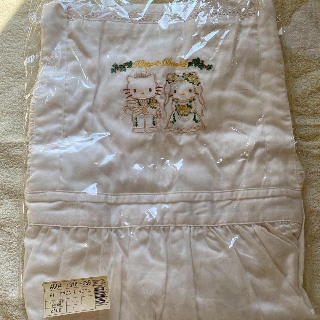 未開封 希少 2002年製 キティ＆ダニエル ウェディング エプロン 刺繍レース