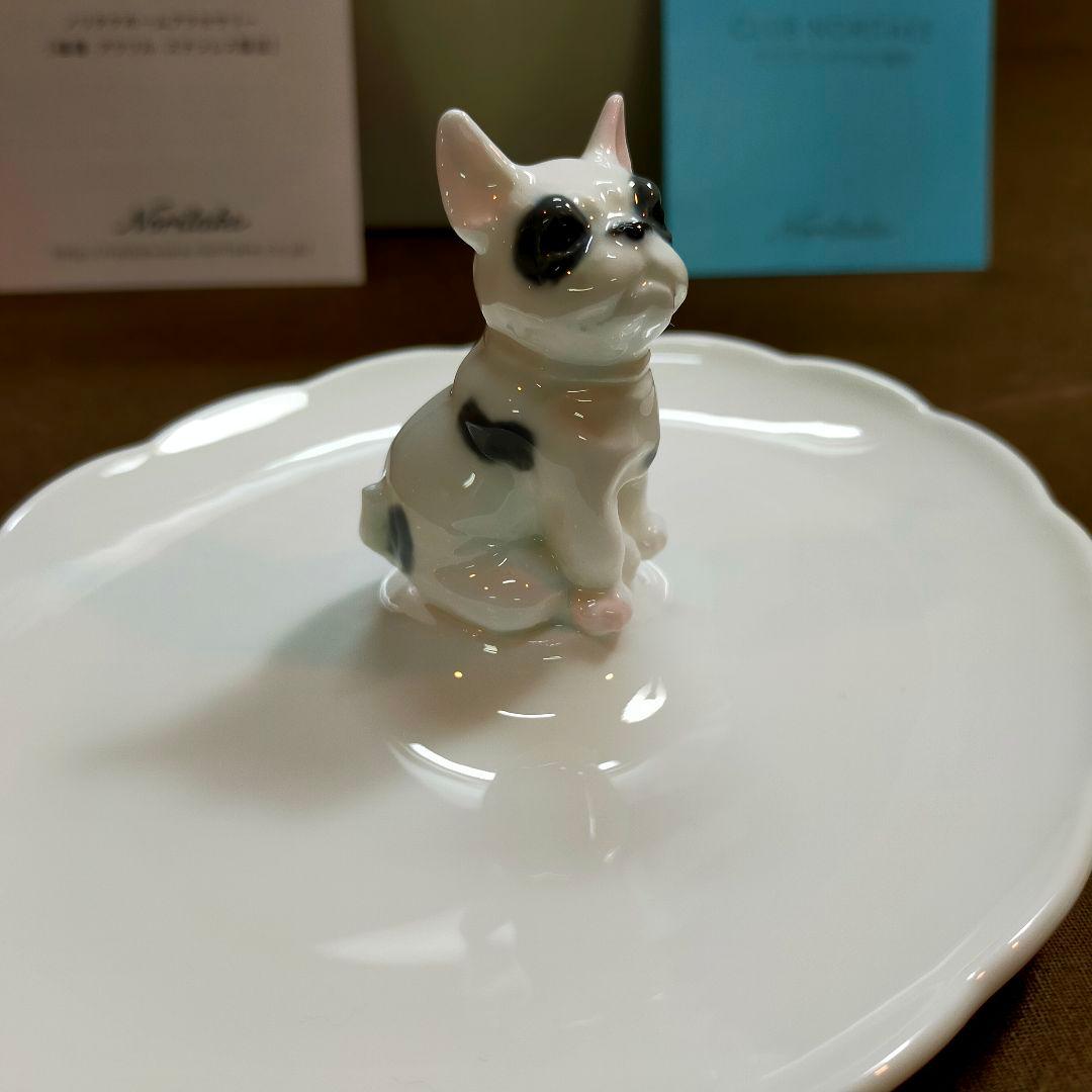 Noritake ノリタケフィギュリン付きトレイ 楕円 フレンチブル！