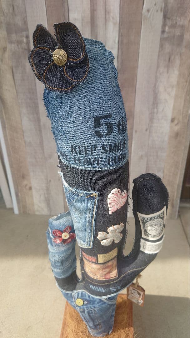 フェイク デニムサボテン大 ハンドメイド！