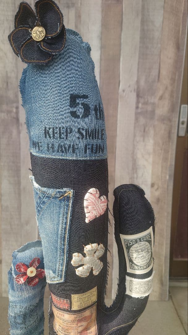 フェイク デニムサボテン大 ハンドメイド！