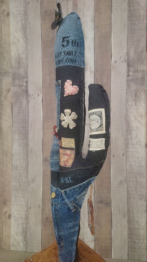 フェイク デニムサボテン大 ハンドメイド！