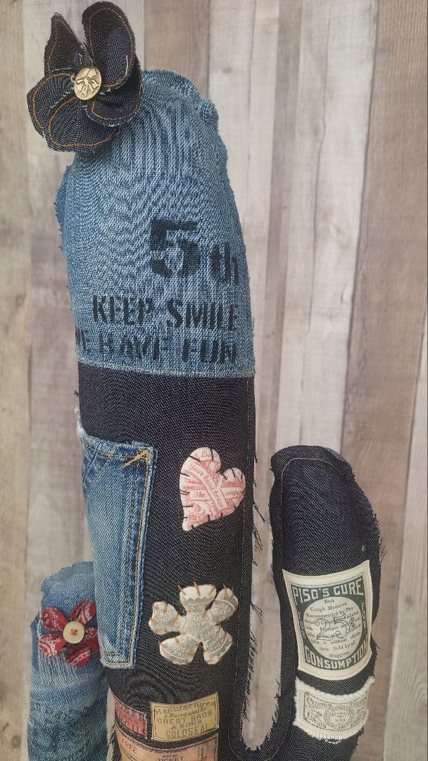 フェイク デニムサボテン大 ハンドメイド！
