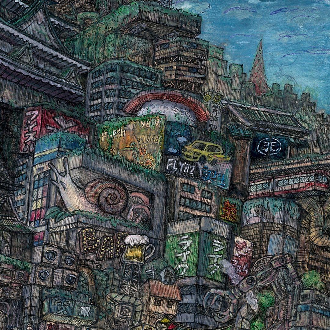 【原画】「共存」ペン 水彩画