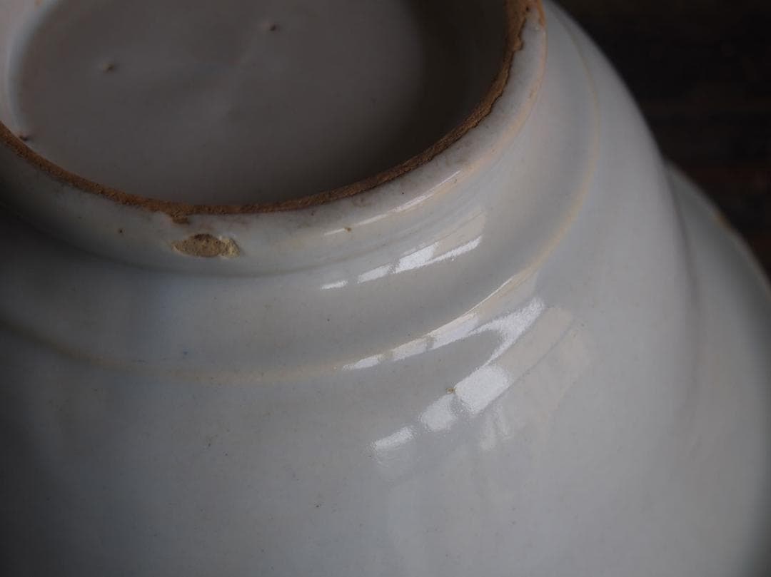 マニセス 青ライン 鉢 陶器 19世紀 スペイン古陶 スペインデルフト/K152