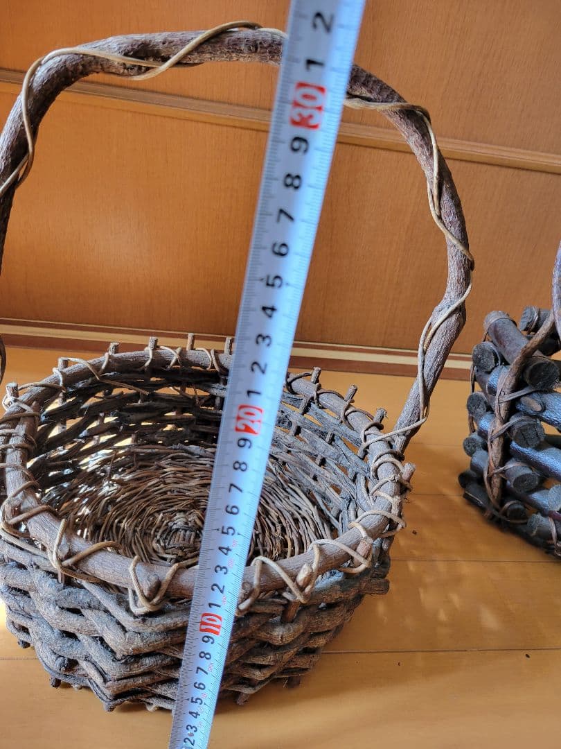 天然素材　カゴ　つる編み　フラワーアレンジメント　観葉植物入れ　大中小まとめ売り