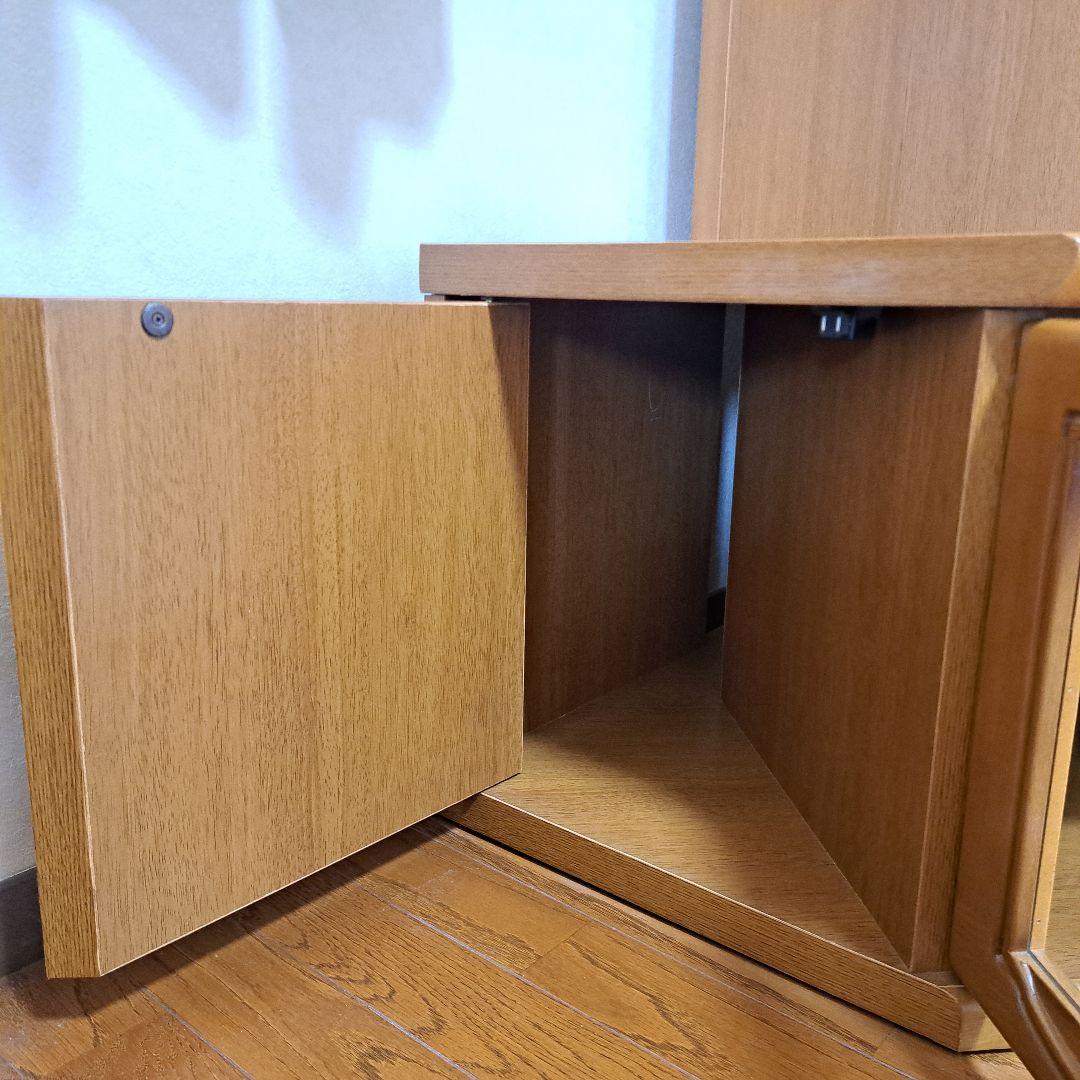 ハイタイプ　コーナーTVボード　　収納家具　ブラウン