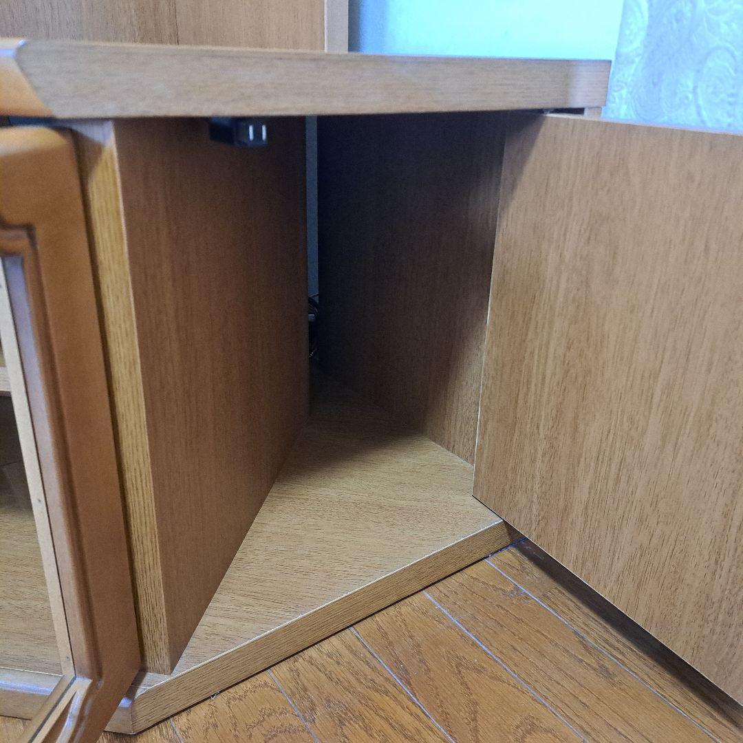 ハイタイプ　コーナーTVボード　　収納家具　ブラウン