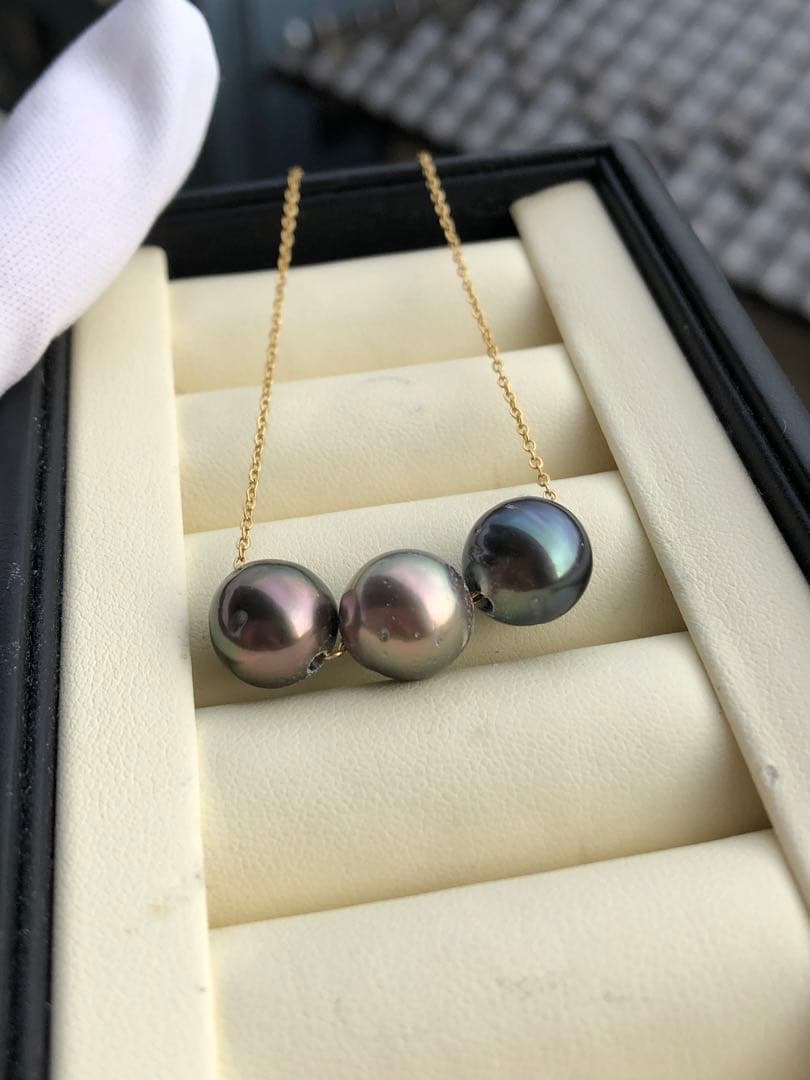訳あり品　黒蝶真珠ネックレス　3ways PJ6