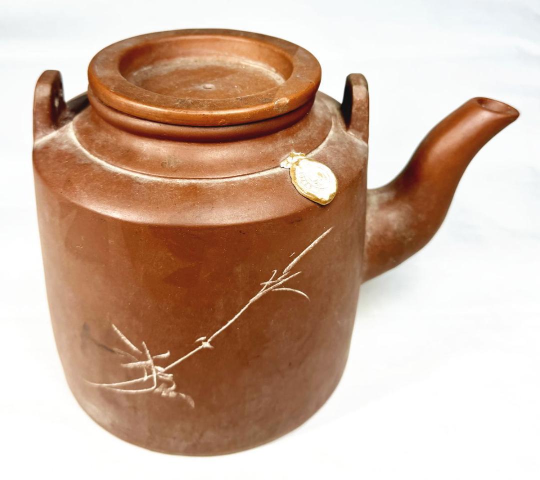 朱泥 紫砂壺 紫砂急須 鑑定蝋印付き 古美術 茶道具 置物 WWTT059