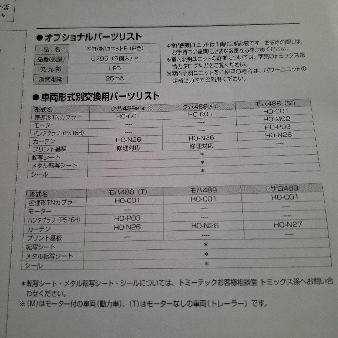 489系あさま HOゲージ ジャンク品　動作未確認部品無し