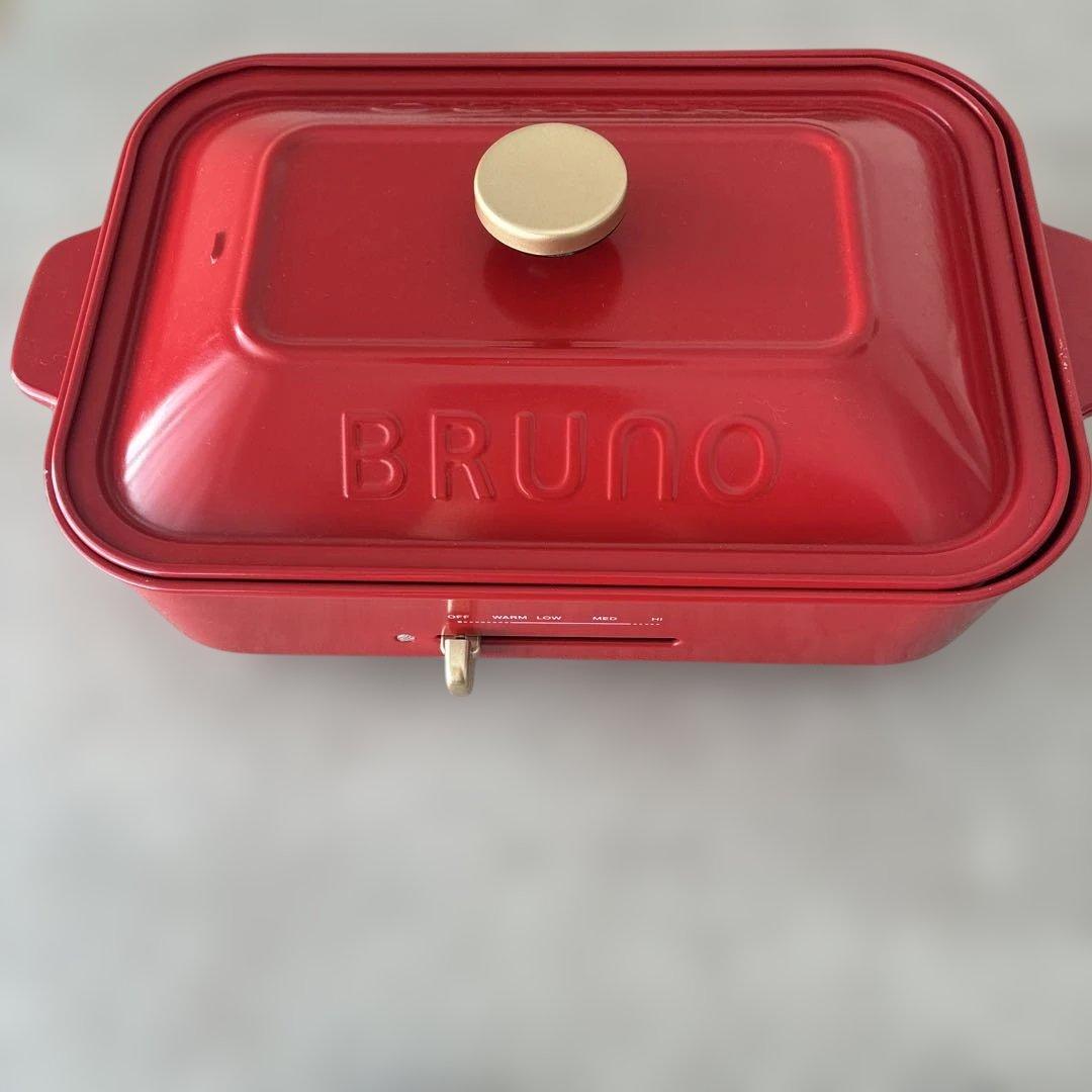 【定価半値】BRUNO コンパクトホットプレート　レッド　鍋　たこ焼き器セット