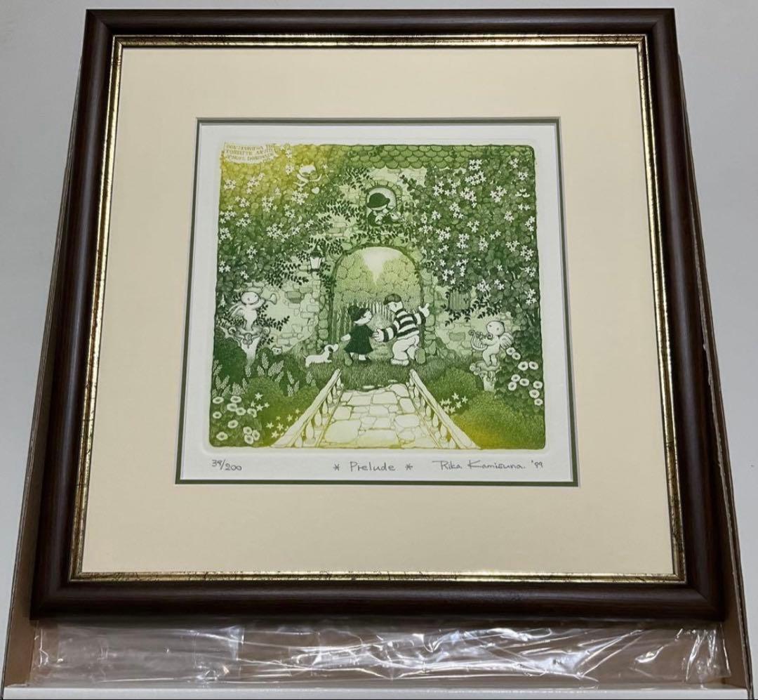 絵画・額縁・版画・上砂理佳・Prelude(1999年)・エッチング ・美術品