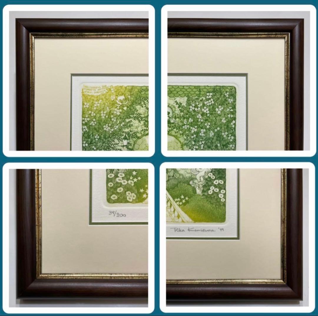 絵画・額縁・版画・上砂理佳・Prelude(1999年)・エッチング ・美術品