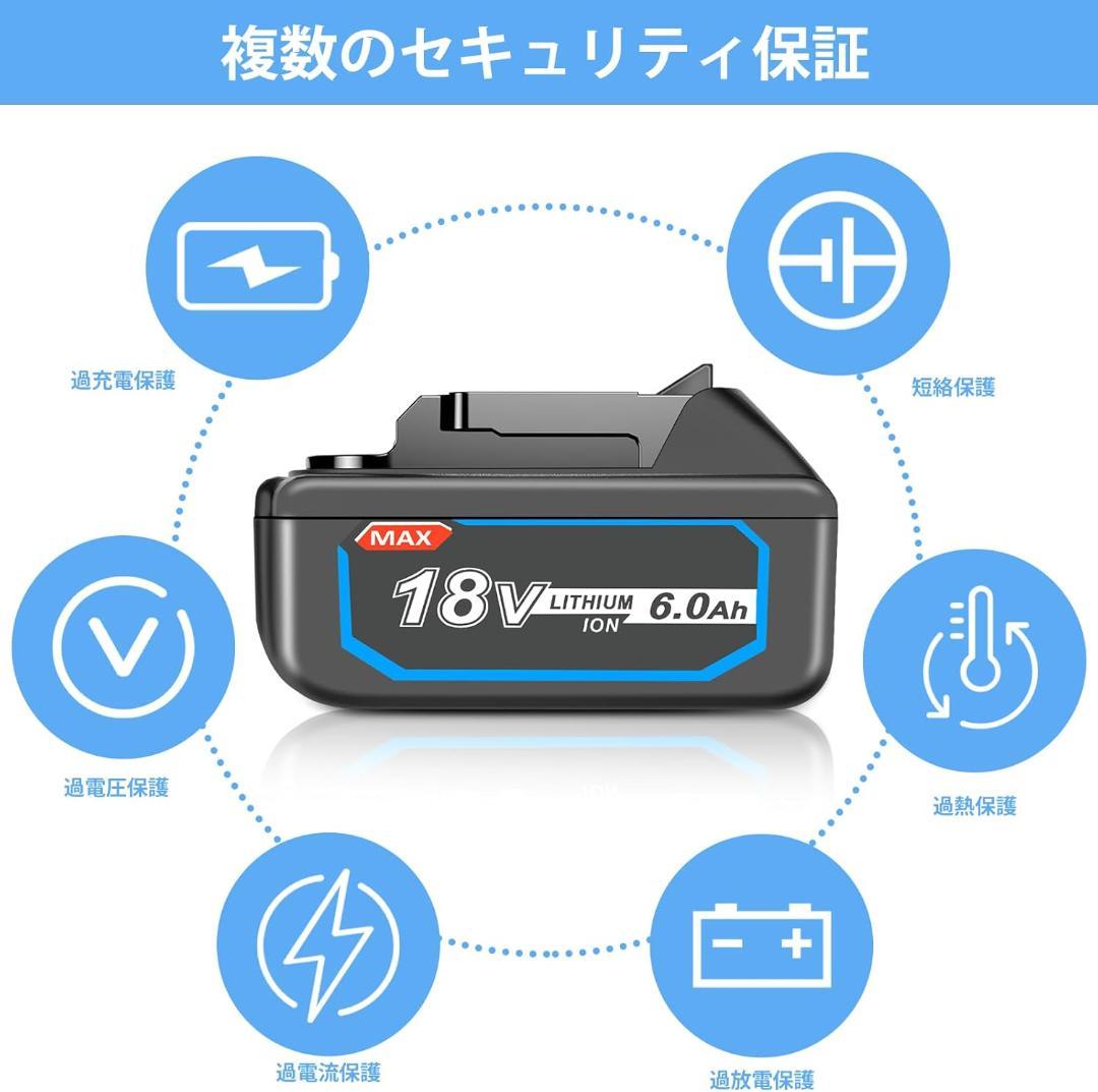 【新品未使用】Akkopower製 18V 6.0Ahバッテリー2個 カバー付き