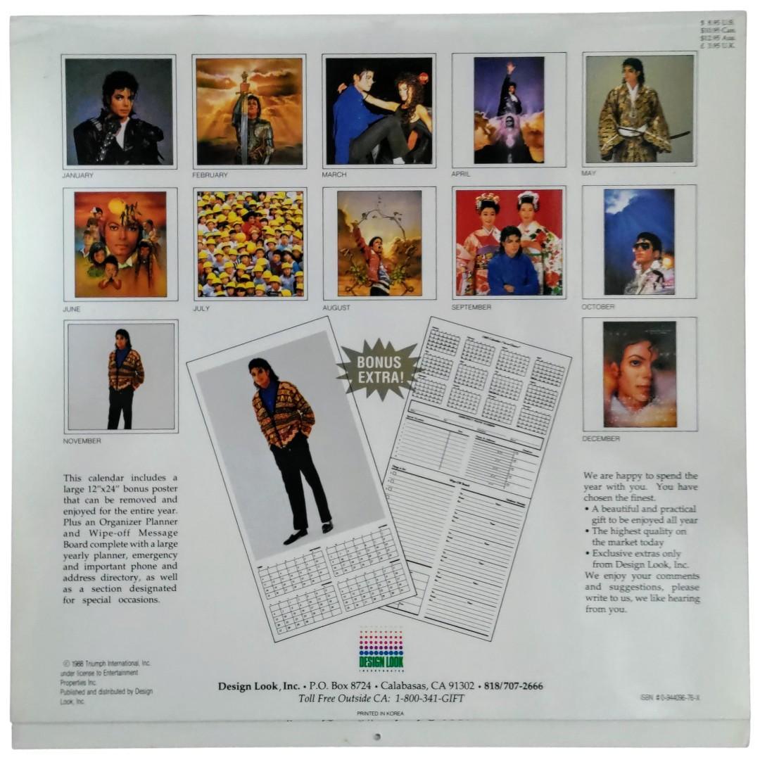 Michael Jackson　1989年オフィシャルカレンダー 輸入版