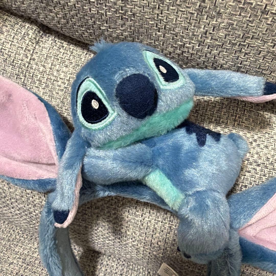 スティッチ 耳付きカチューシャ＋ぬいぐるみリュック　香港