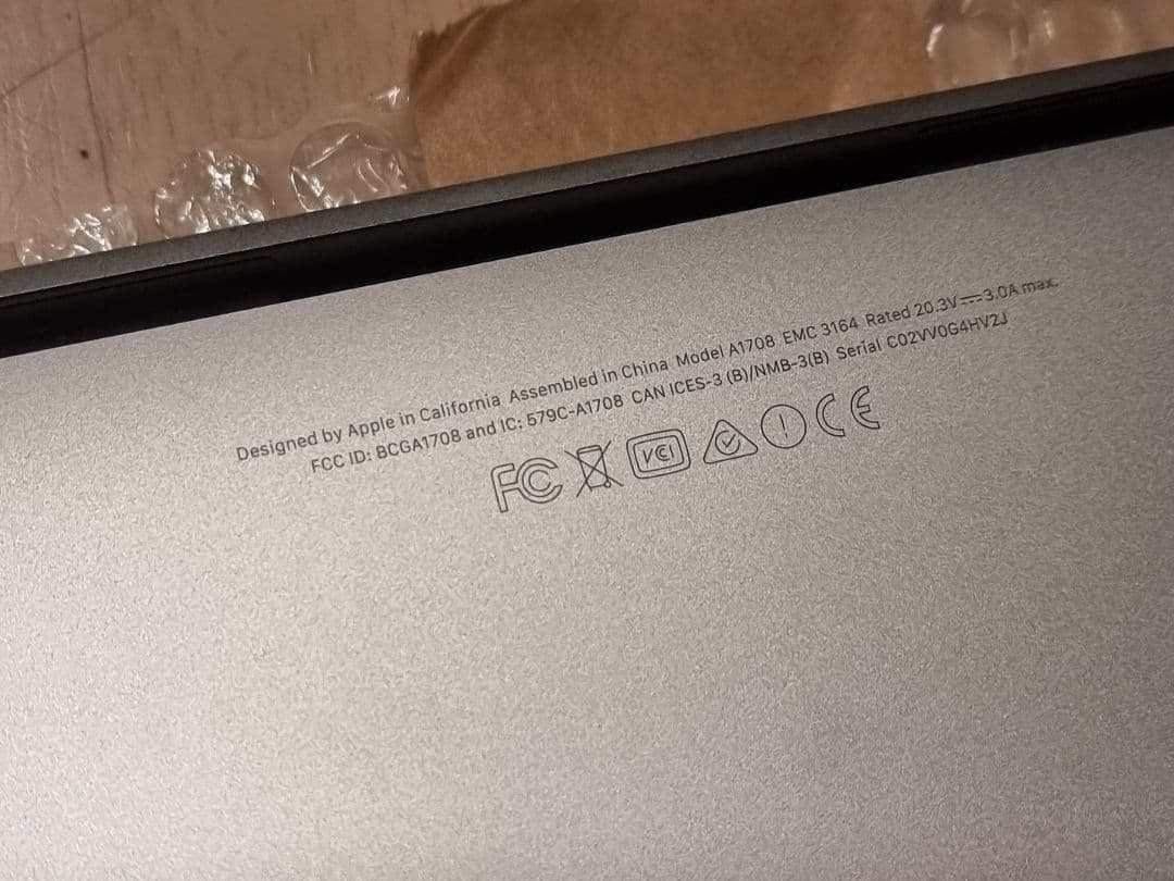 【ジャンク品】Apple MacBook Pro A1708 13インチ