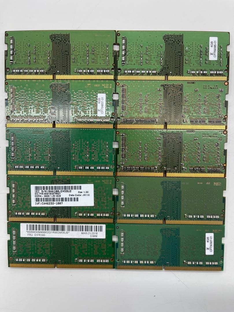 DDR4 4GBメモリ ノートPC用　10枚セット